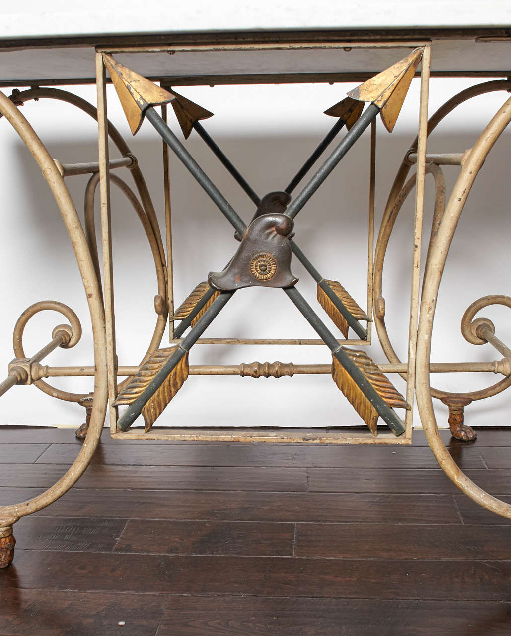 Directoire 19th Century French Iron and Marble Baker's Table